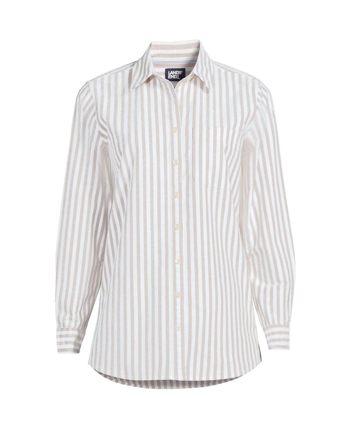 Petite Lands End Long Sleeve Button-Down Oxford Shirt, Womens Product Image