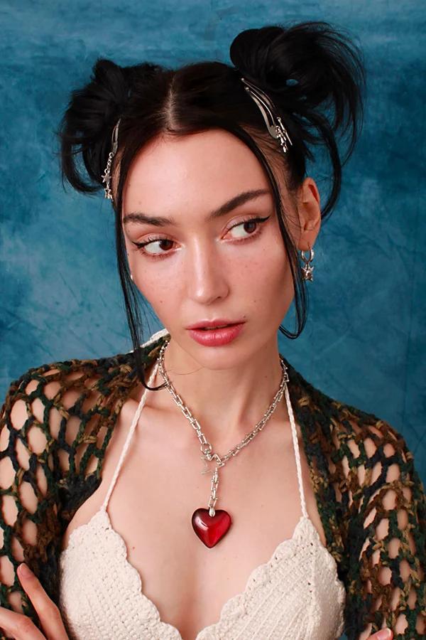 Velvet Luna Blaze Heart Chain Necklace Womens at Urban Outfitters Product Image