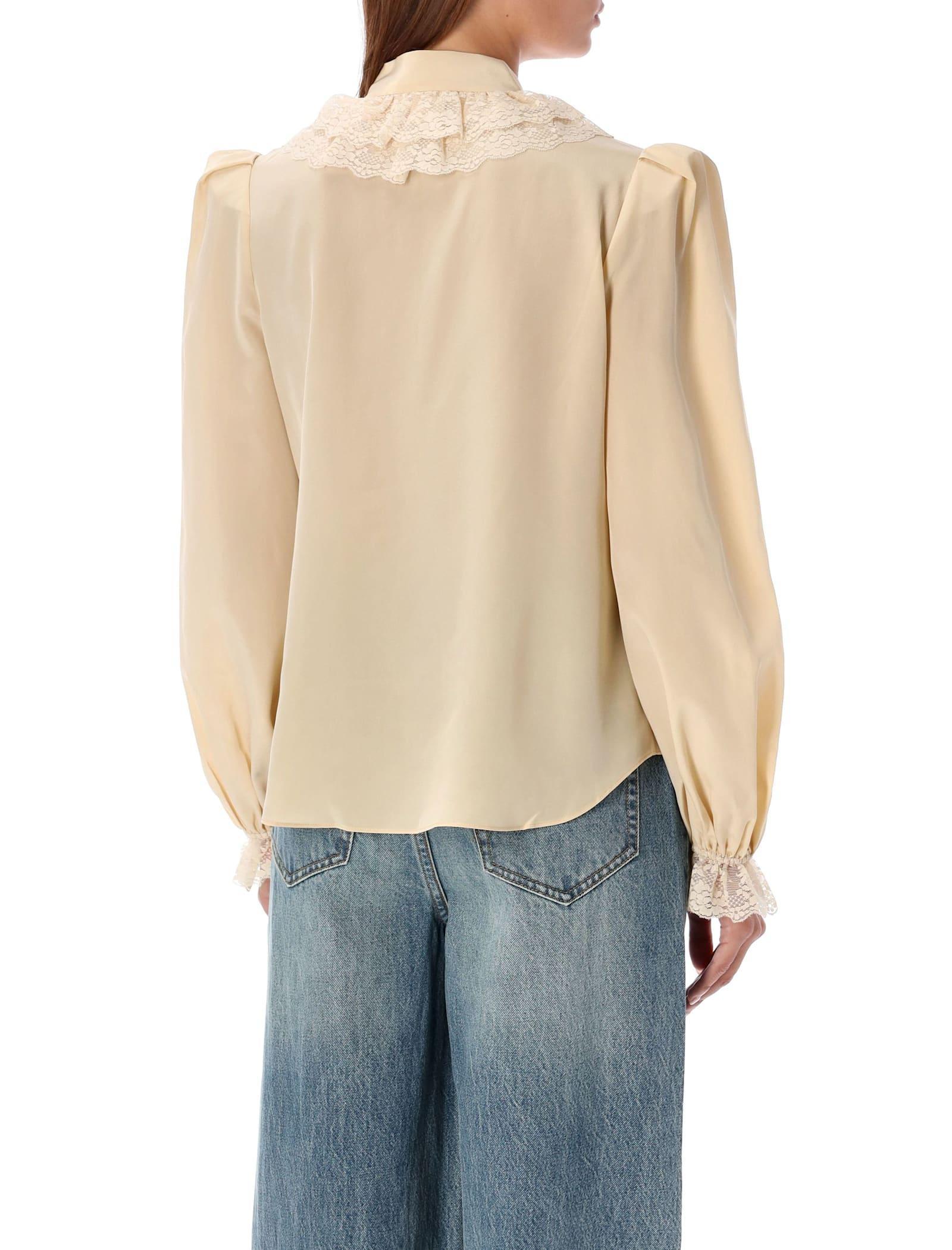 ZIMMERMANN Ruflle Blouse In Beige Product Image