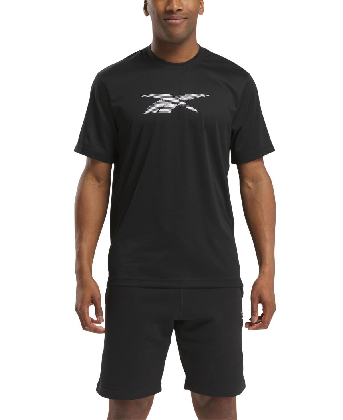 Reebok Mens Vector Performance Short Sleeve Logo Graphic T-Shirt - Army Green/ Product Image