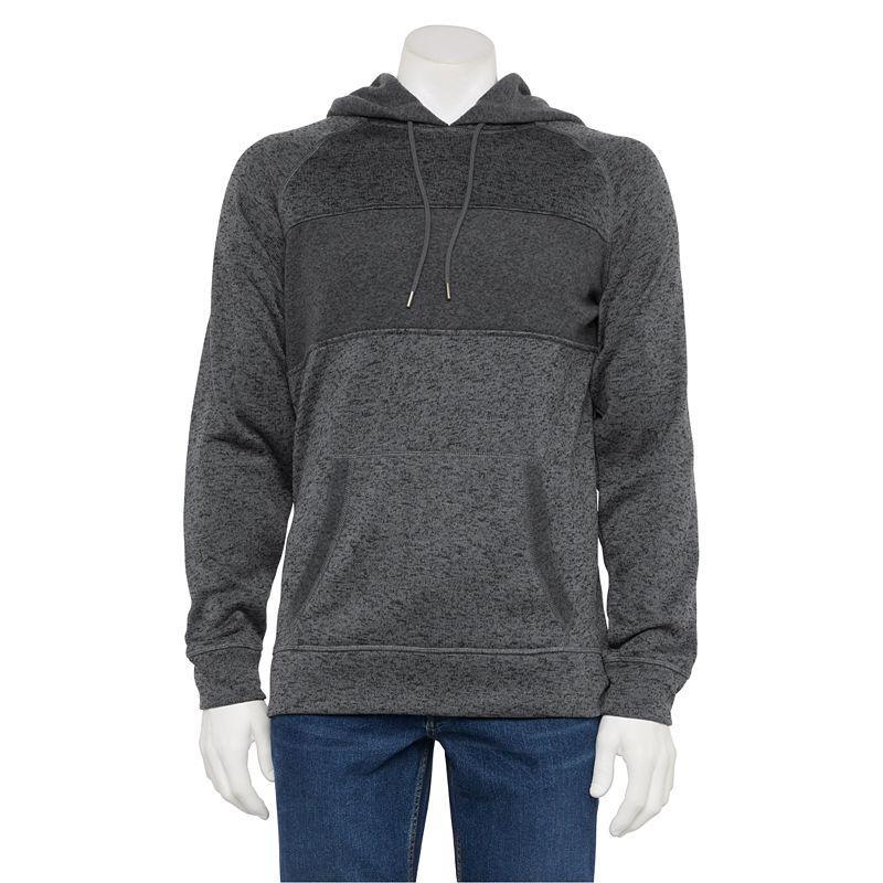 Mens Caliville Mixed-Fabric Fleece Hoodie Grey Gray Product Image