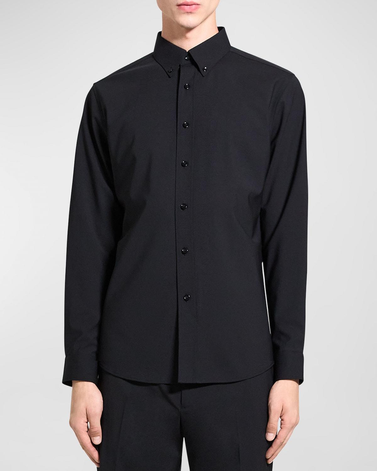 Theory Hugh Stretch Virgin Wool Button-Down Shirt Product Image