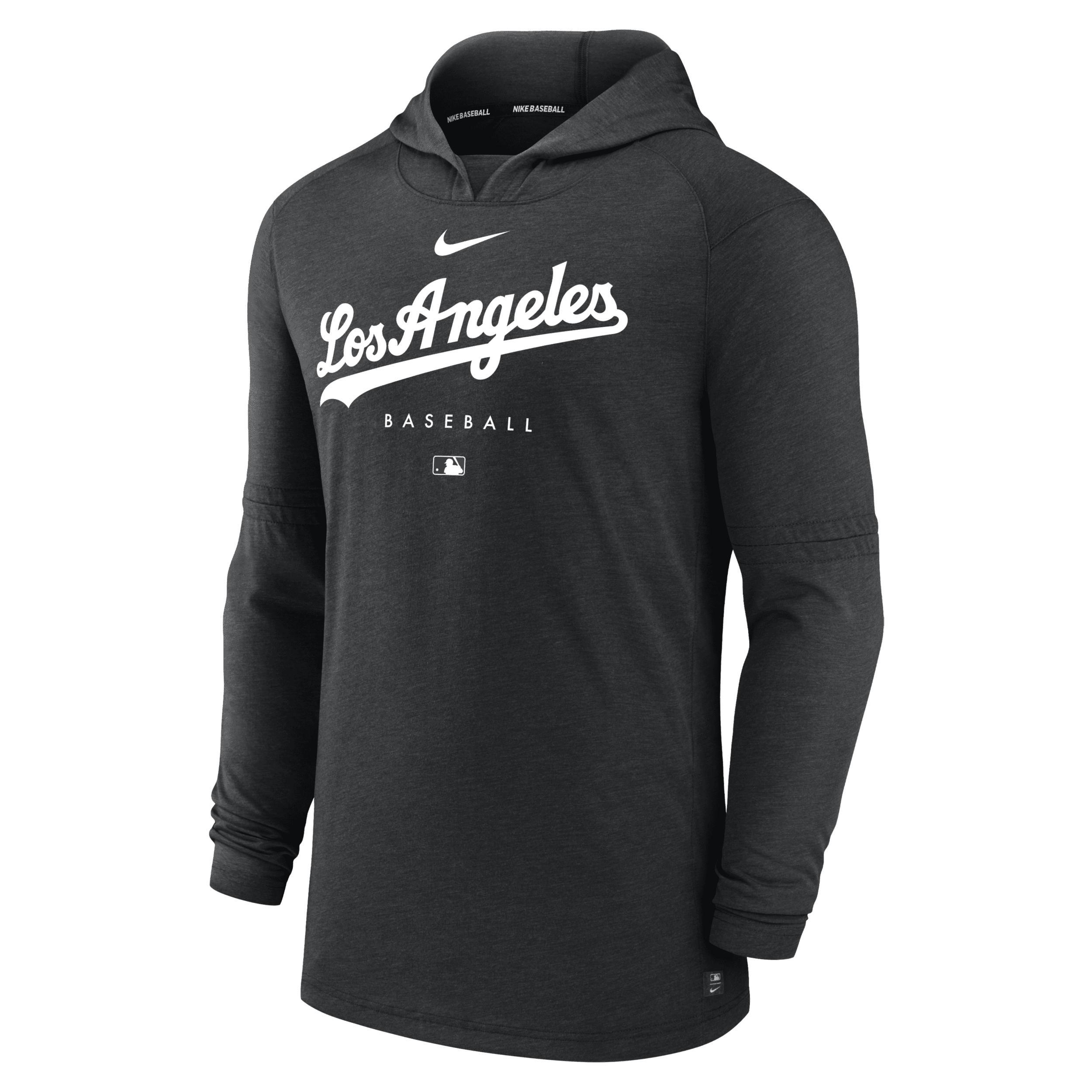 Mens Nike Heather Royal Los Angeles Dodgers Authentic Collection Early Work Tri-Blend Performance Pullover Hoodie Product Image