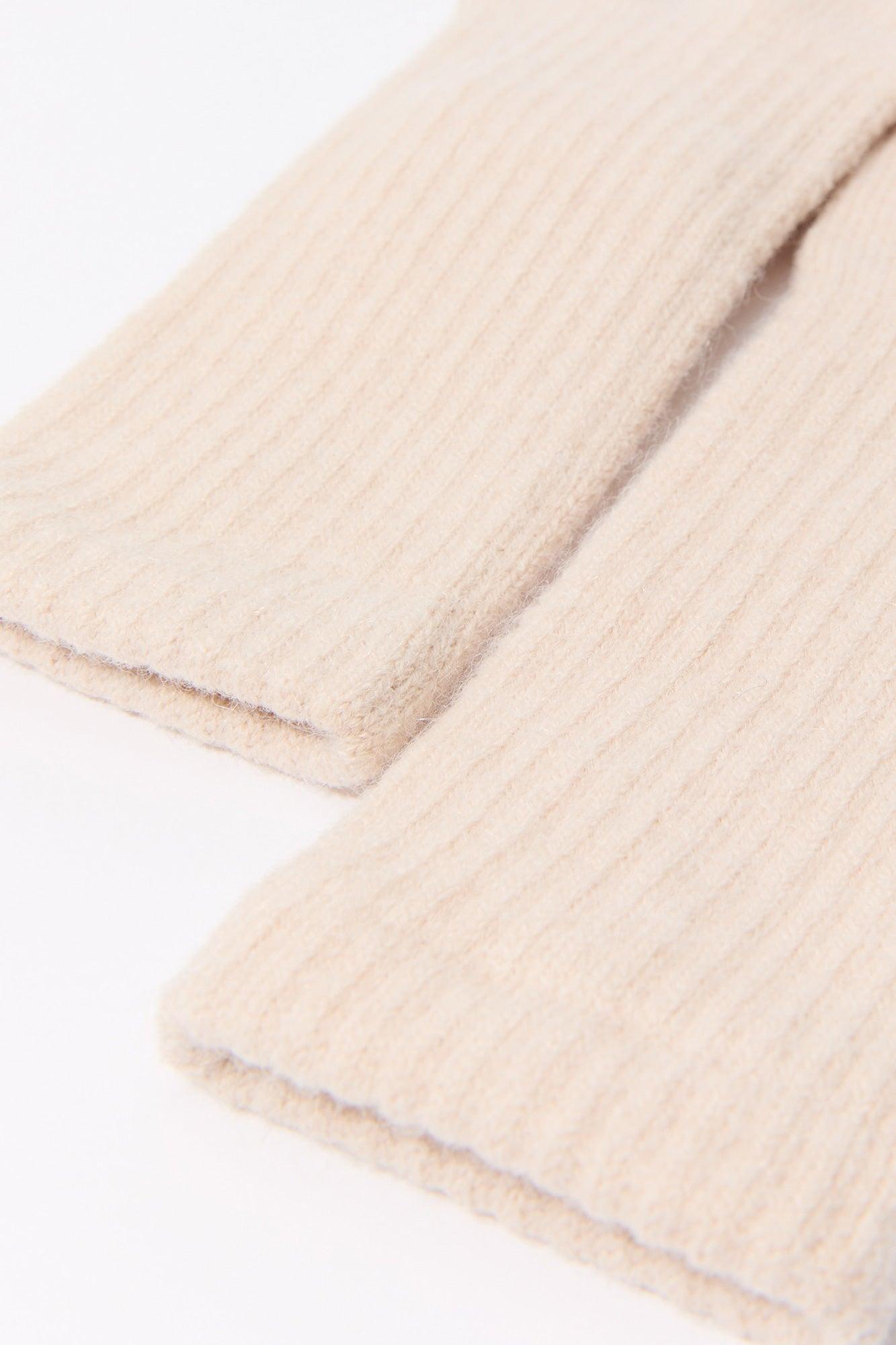 Ribbed Knit Touch Screen Long Gloves Female Product Image