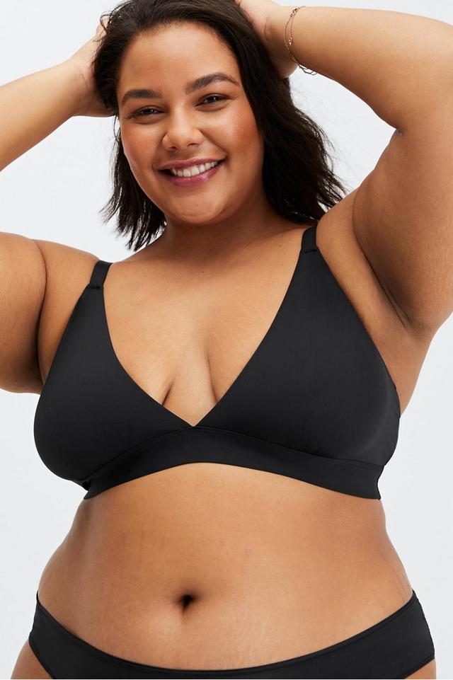 Fabletics Fine Touch Triangle Bralette Womens black plus Size 4X Product Image