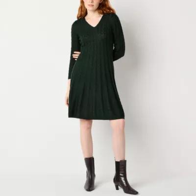 Jessica Howard Womens 3/4 Sleeve Sweater Dress Product Image