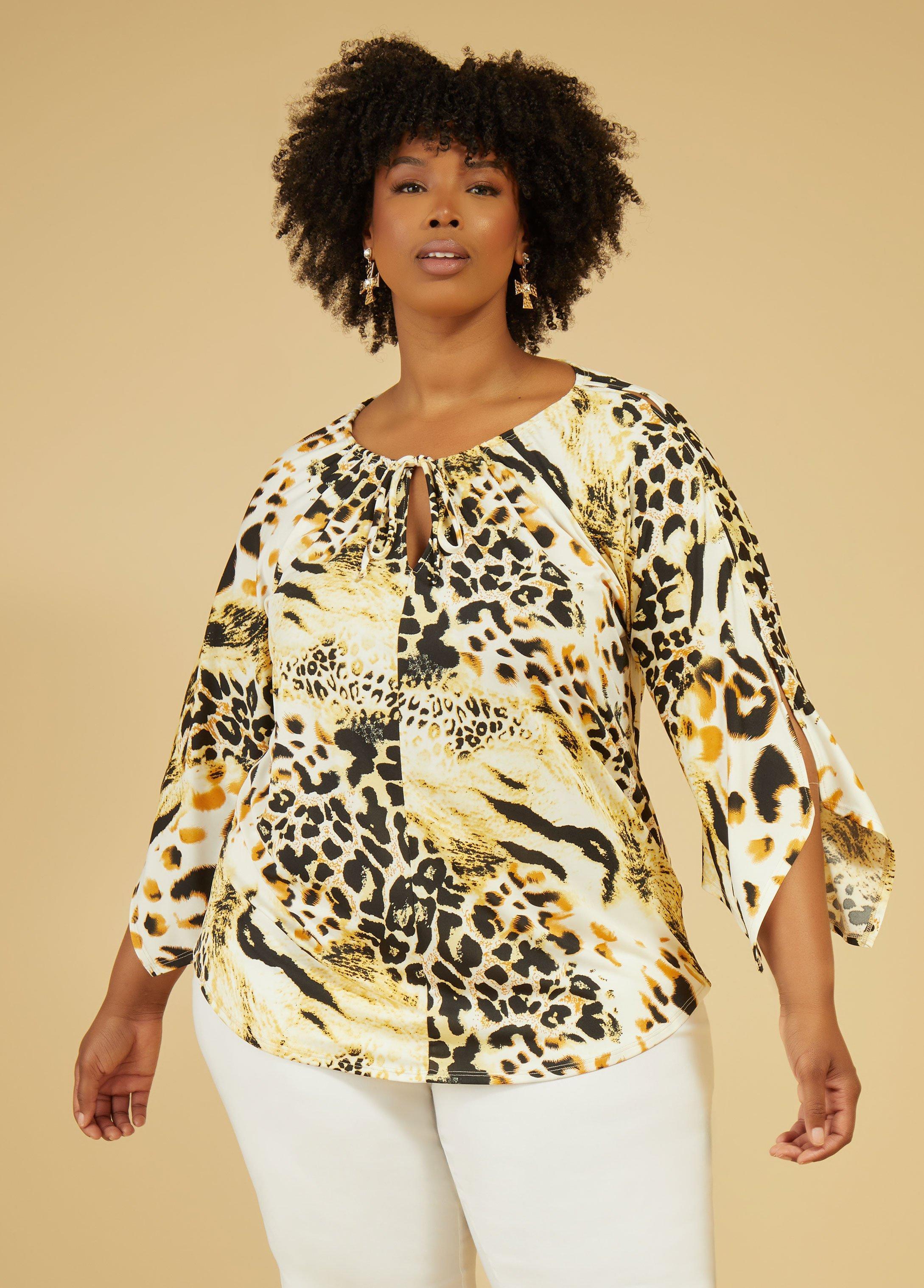 Animal Drawstring Cutout Tunic Product Image