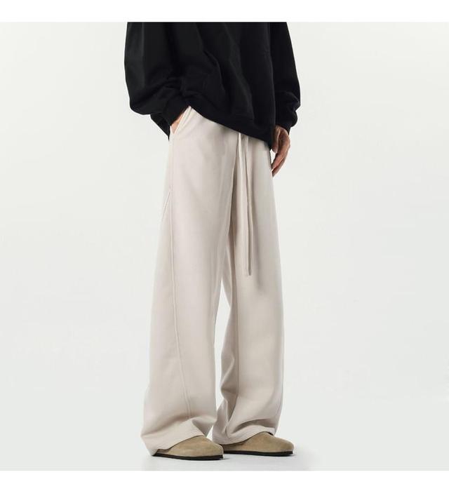 Mid Rise Plain Wide Leg Pants Product Image