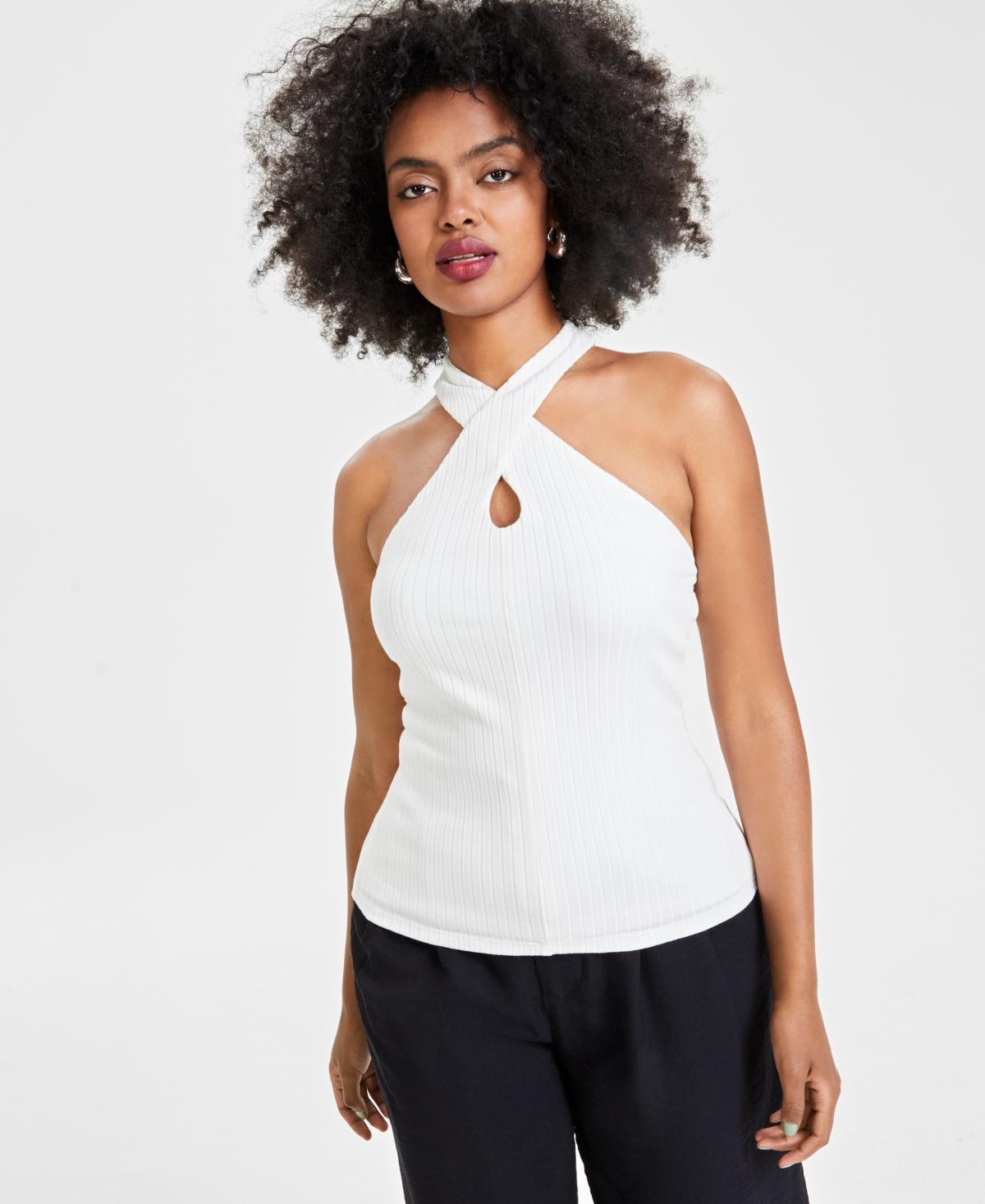 Women's Crossover Knit Halter Top, Created for Macy's Product Image