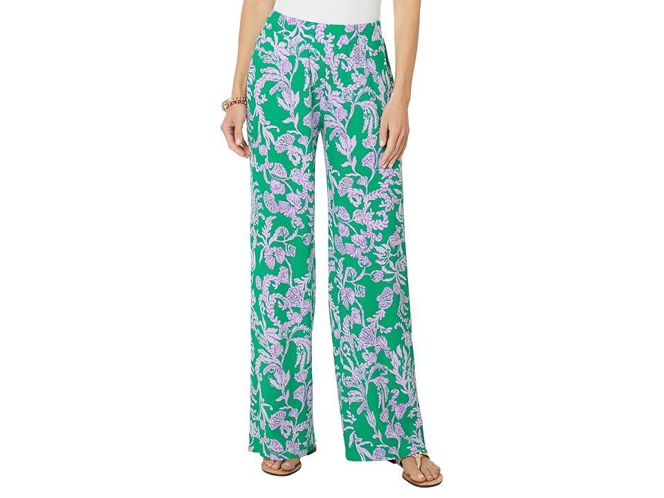 Lilly Pulitzer Allena Knit Palazzo (Brazilian Green Salty Sandbar) Women's Casual Pants product image