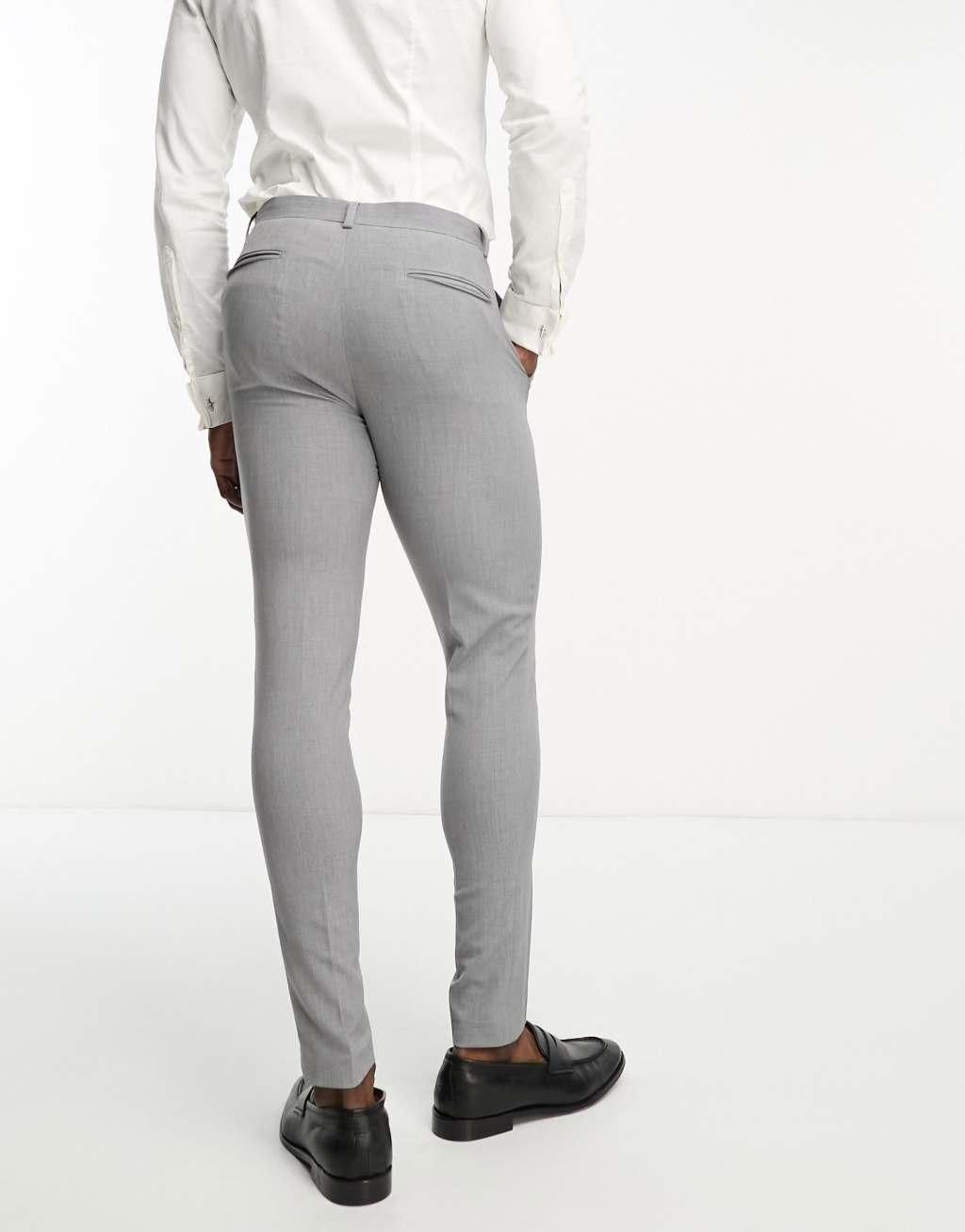 ASOS DESIGN super skinny suit pants in gray Product Image