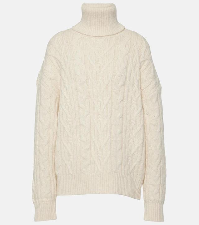 Amaya Cashmere Turtleneck Sweater In Ivory Product Image