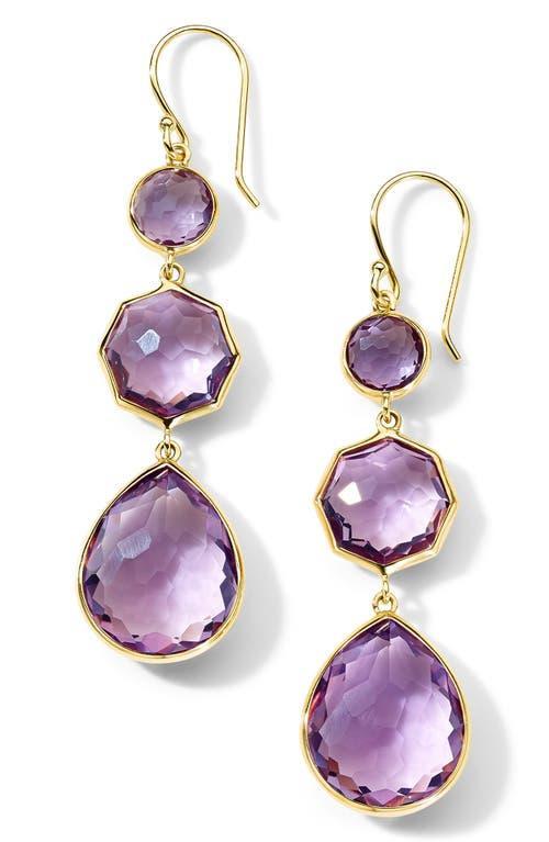 Womens Rock Candy Small Crazy 8S 18K Green Gold & Amethyst Drop Earrings Product Image