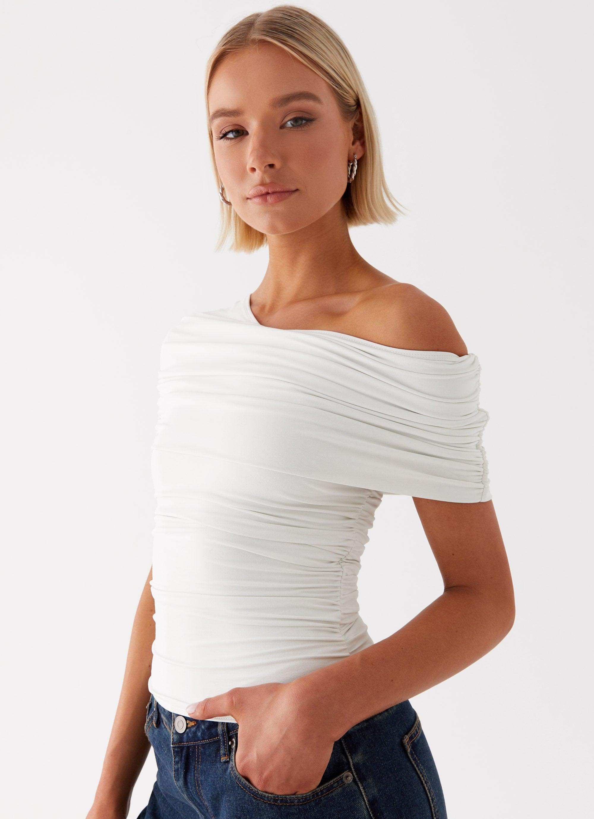 Gabbie Off Shoulder Top - White Product Image