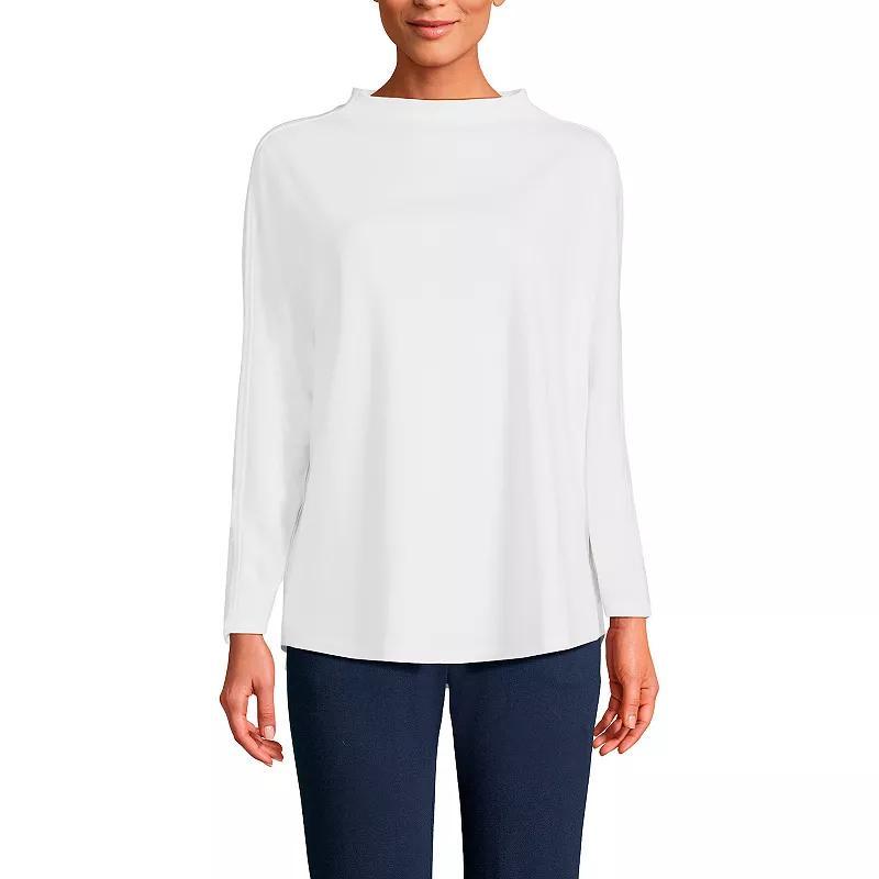 Lands End Womens Sport Knit Funnel Neck Top Product Image