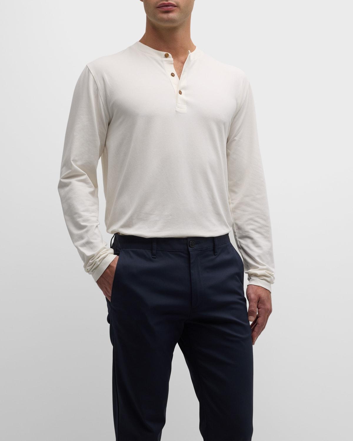 Mens Cotton-Stretch Henley T-Shirt Product Image