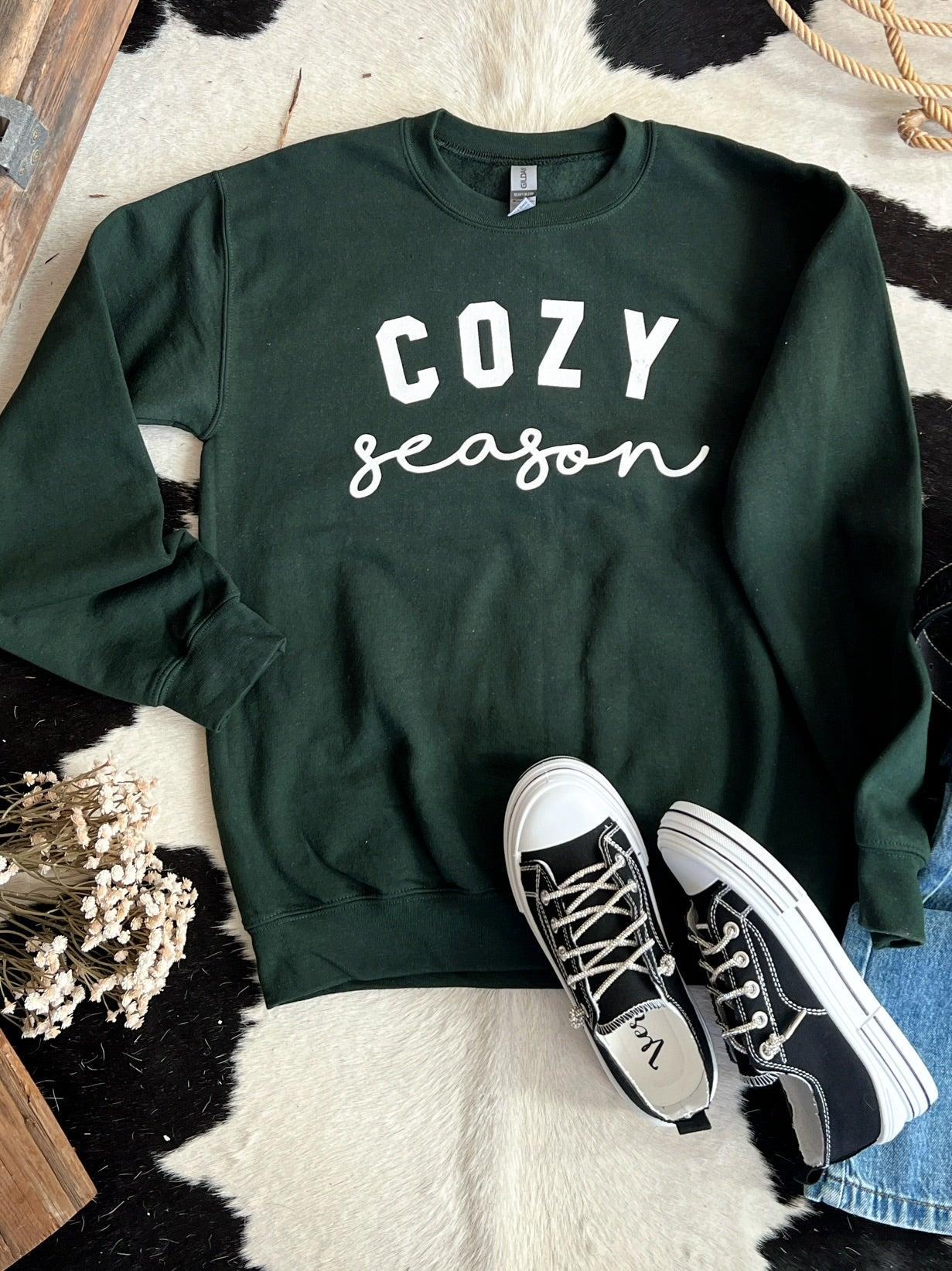 Cozy Season Graphic Crew Neck Sweatshirt - 3 Colors Product Image