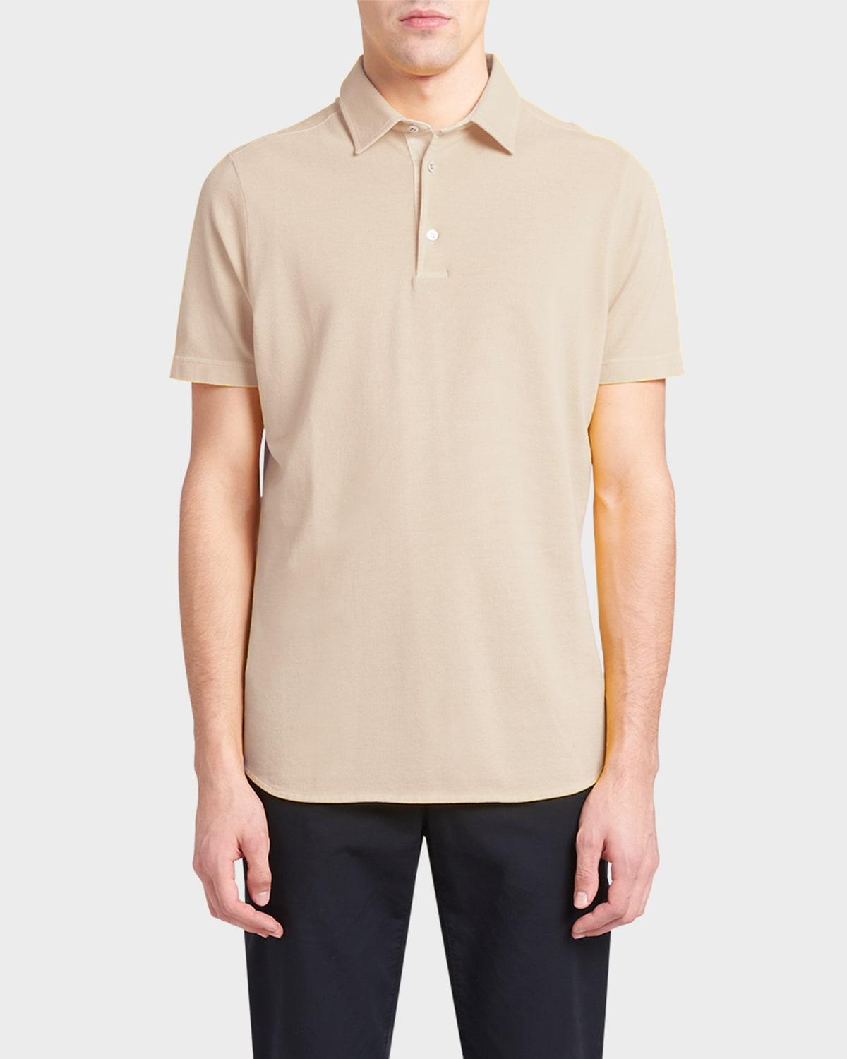 3-Button Cotton Polo Shirt Product Image