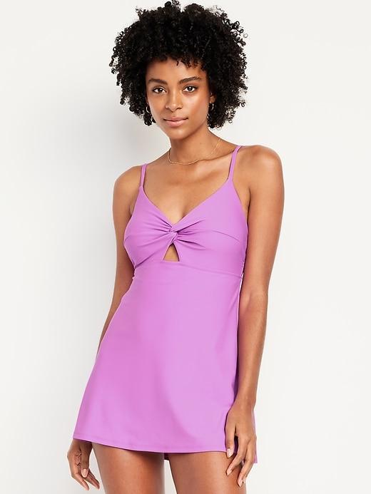 Twist-Front Swim Dress Product Image