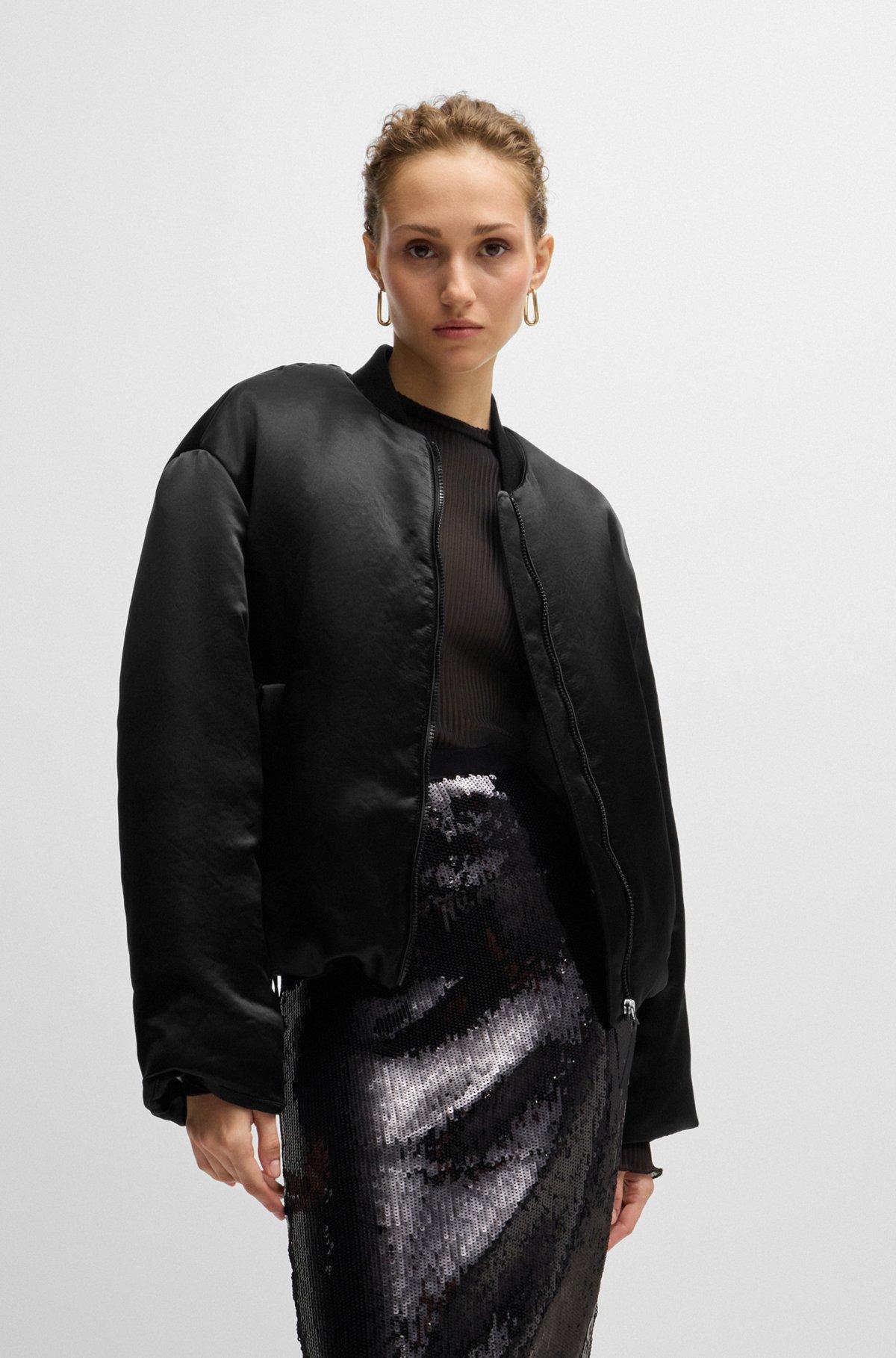 Padded bomber jacket in satin Product Image