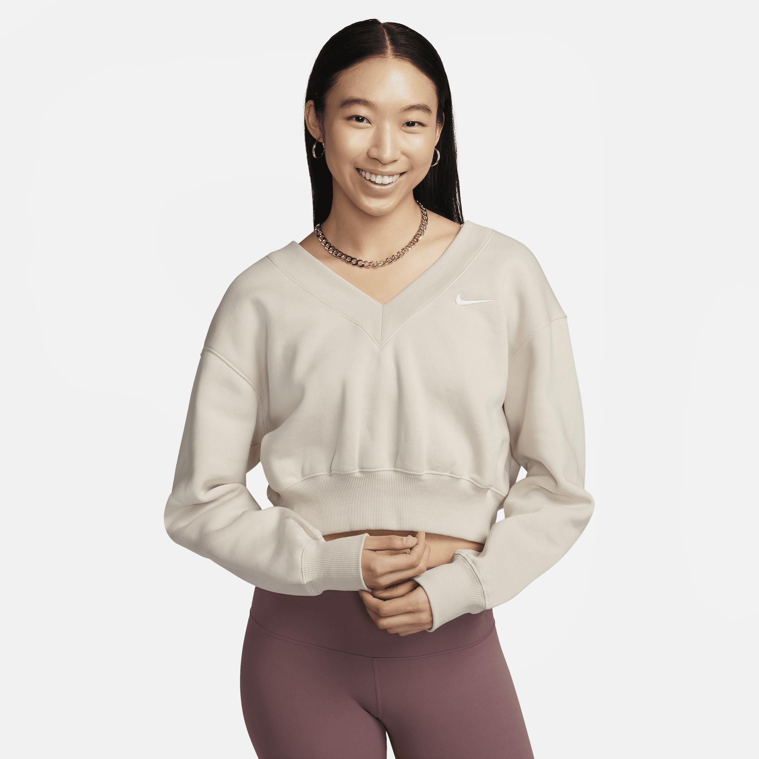 Women's Nike Sportswear Phoenix Fleece Cropped V-Neck Top Product Image