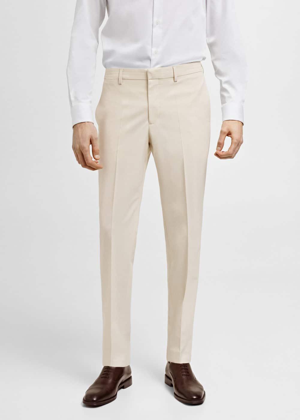 MANGO MAN - Stretch fabric super slim-fit suit pants ecruMen Product Image