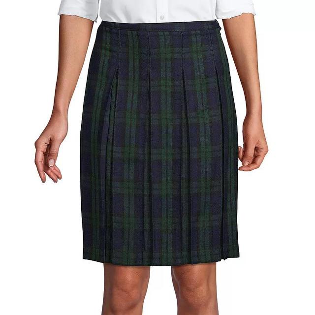 Womens Lands End School Uniform Plaid Box Pleat Skirt Product Image