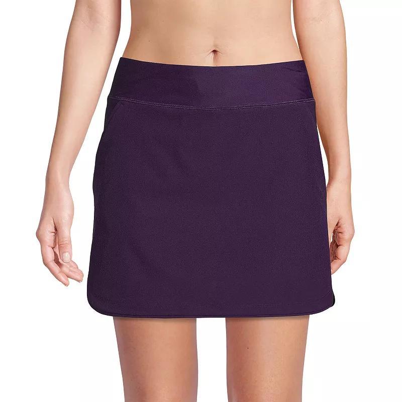 Lands End Womens Long Quick Dry Elastic Waist Active Board Skort Swim Skirt Product Image