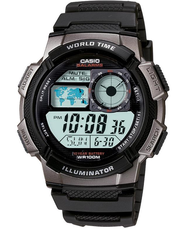 Casio Mens Digital Black Resin Strap Watch 43.7mm Product Image