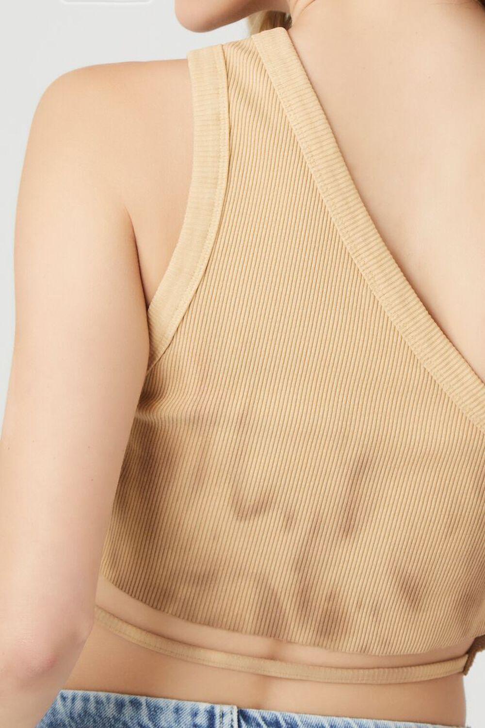 Rib-Knit One-Shoulder Cropped Tank Top | Forever 21 Product Image