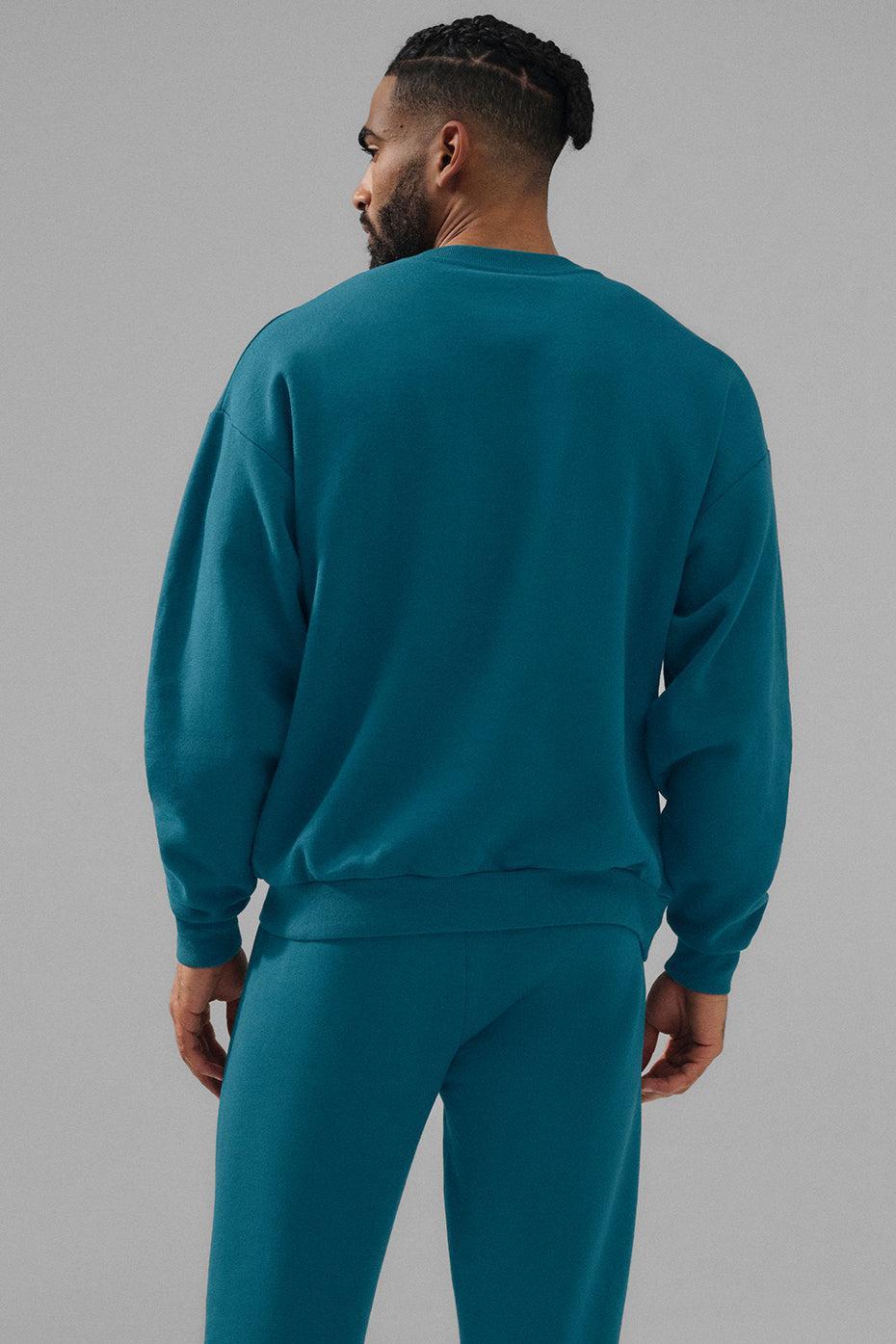 Accolade Crew Neck Pullover - Oceanic Teal Male Product Image