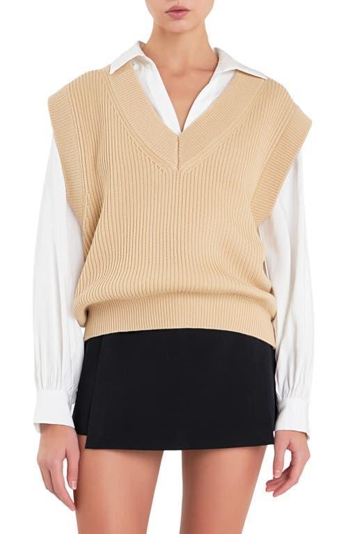 English Factory Throw On Sweater Vest Product Image