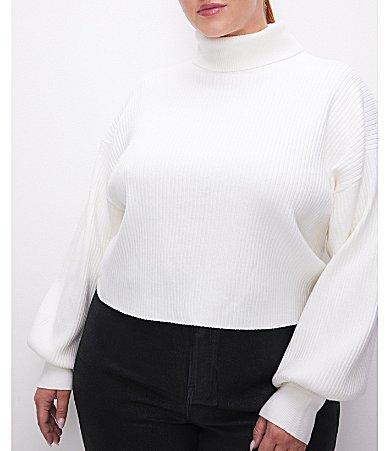 Womens Rib-Knit Cropped Sweater Product Image