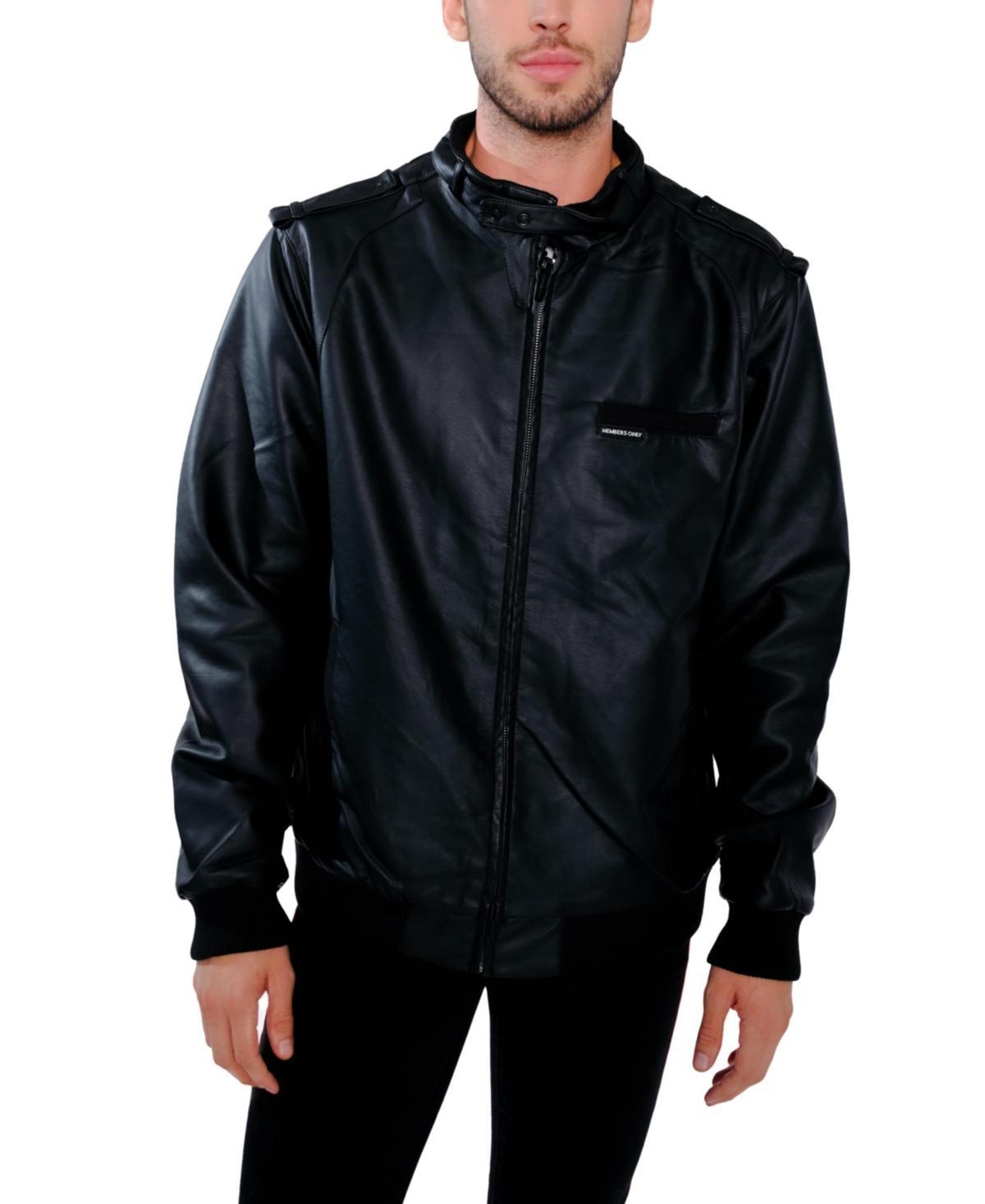 Mens Big & Tall Faux Leather Iconic Racer Jacket Product Image