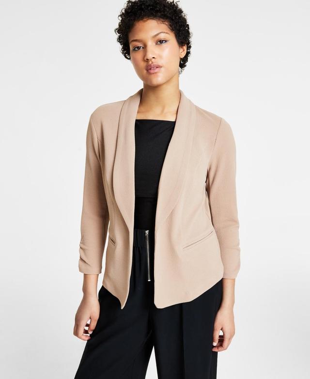 Bar Iii Womens Ruched 3/4-Sleeve Knit Blazer, Created for Macys Product Image