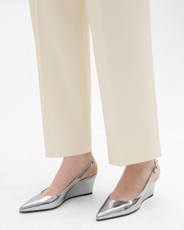 Slingback Wedge in Metallic Leather Product Image