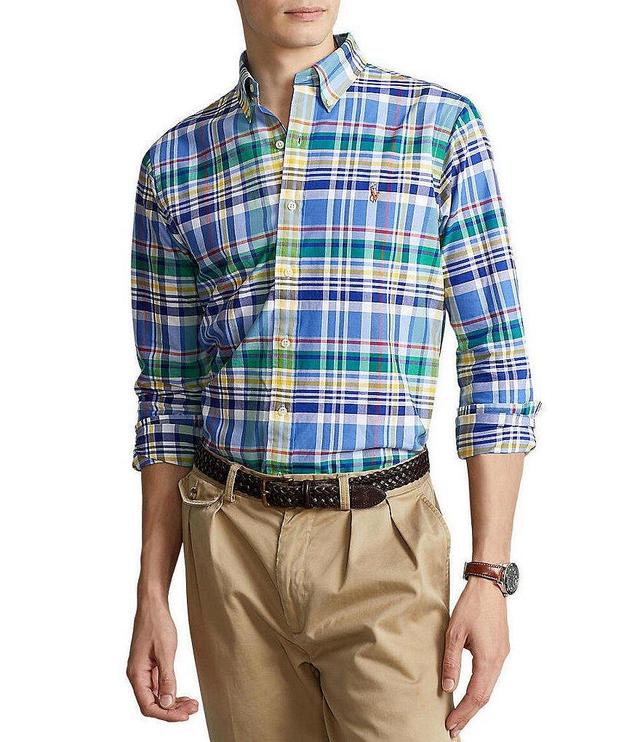 Polo Ralph Lauren Classic-Fit Plaid Oxford Long-Sleeve Woven Shirt Product Image