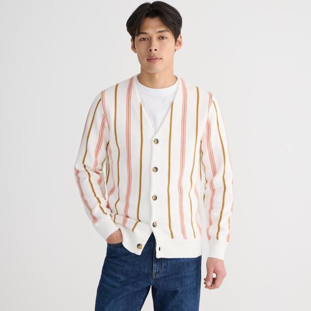 Heritage cotton cardigan sweater in stripe Product Image