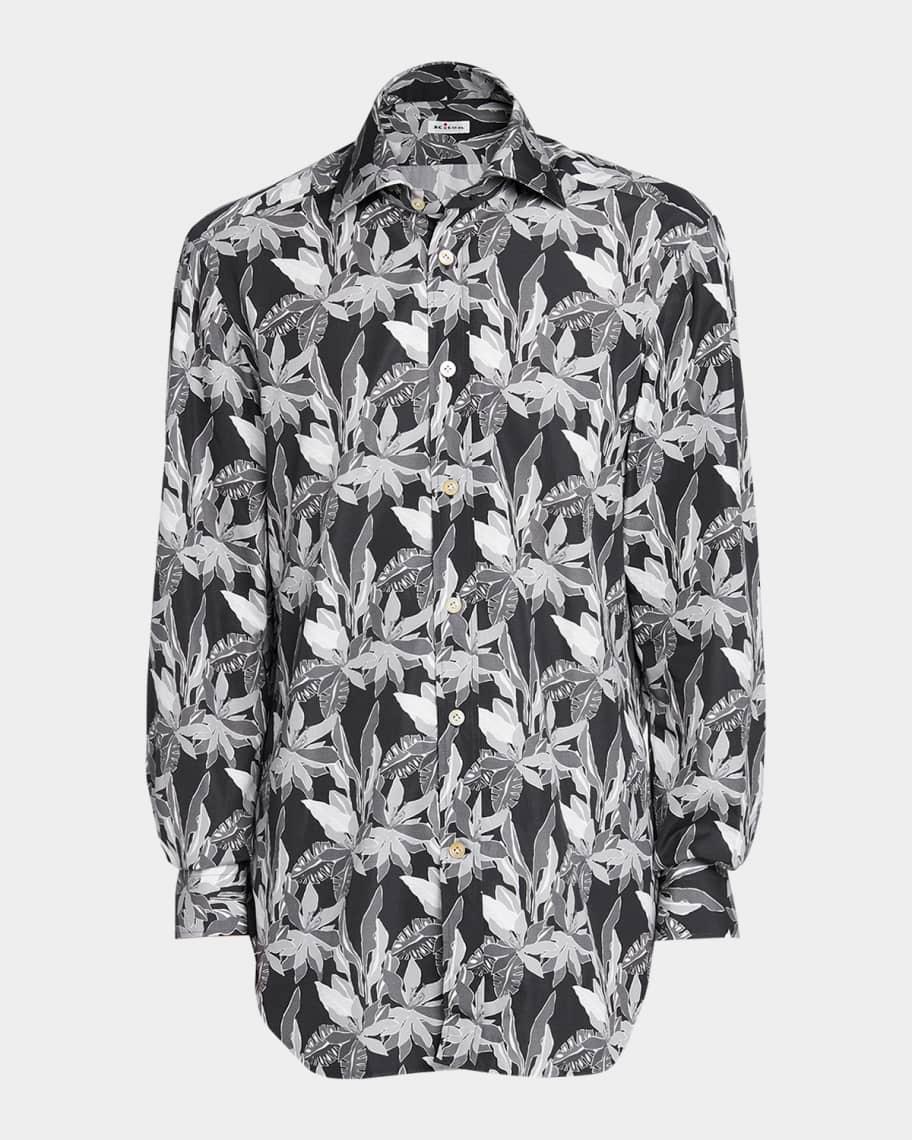 Men's Cotton Floral-Print Sport Shirt Product Image