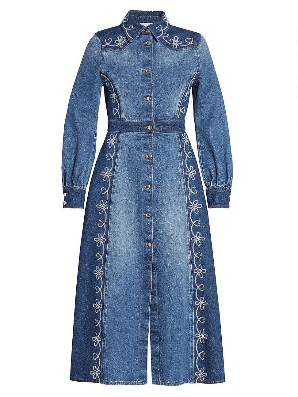 Womens Western Denim Maxi Dress Product Image