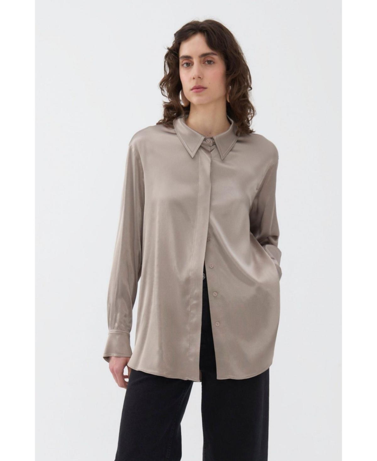 Nocturne Womens Draped Shirt Product Image