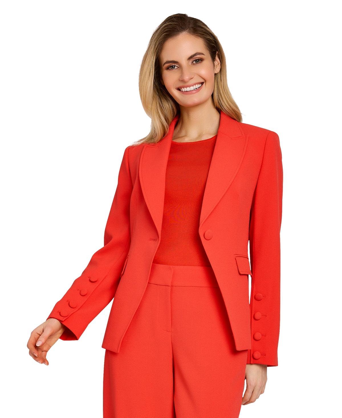 Tahari Asl Womens Single-Button Peak-Lapel Blazer Product Image