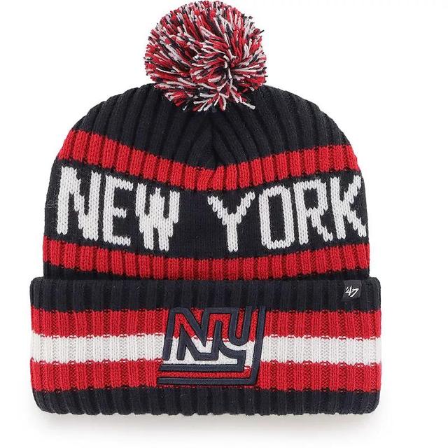 Mens 47 New York Giants Legacy Bering Cuffed Knit Hat with Pom, Blue Product Image