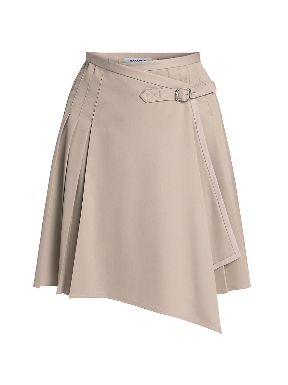 Womens Vittoria Wool-Blend Pleated Wrap Miniskirt Product Image