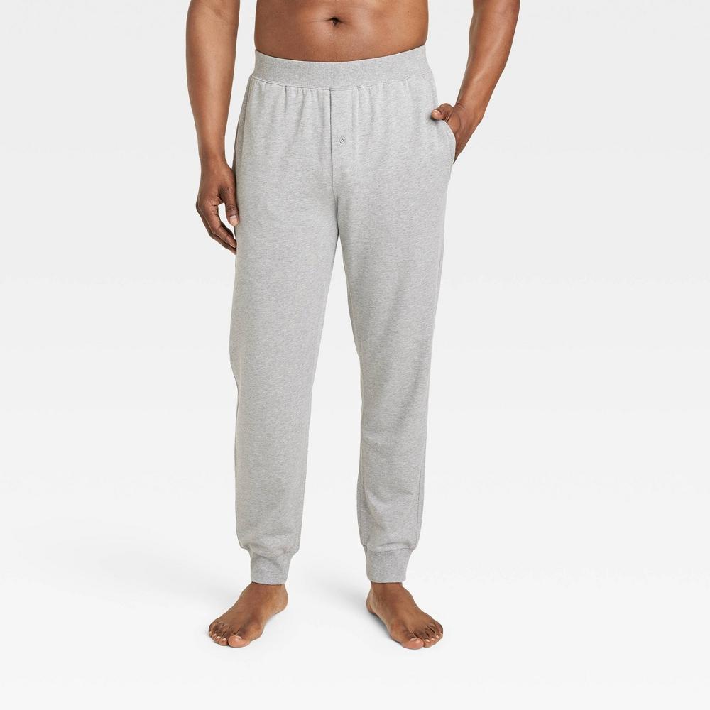 Mens Big & Tall Cotton Modal Knit Jogger Pajama Pants - Goodfellow & Co Black LT Product Image