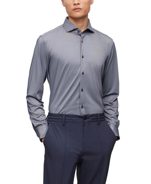 Boss by Hugo Boss Mens Structured Performance-Stretch Slim-Fit Shirt Product Image