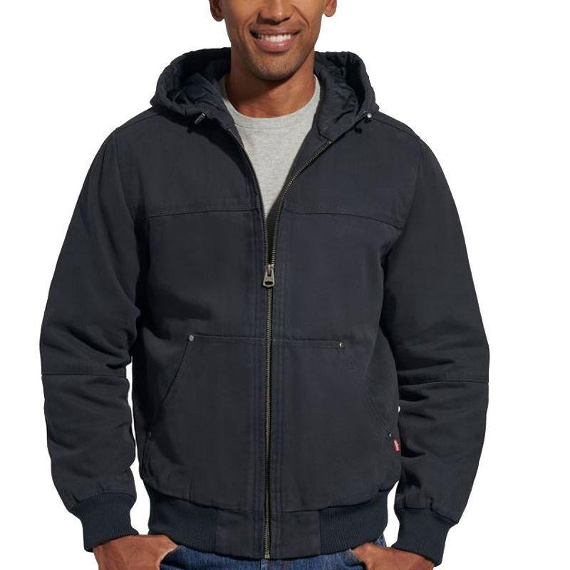 Mens Levis Canvas Workwear Hooded Bomber Jacket Black Product Image