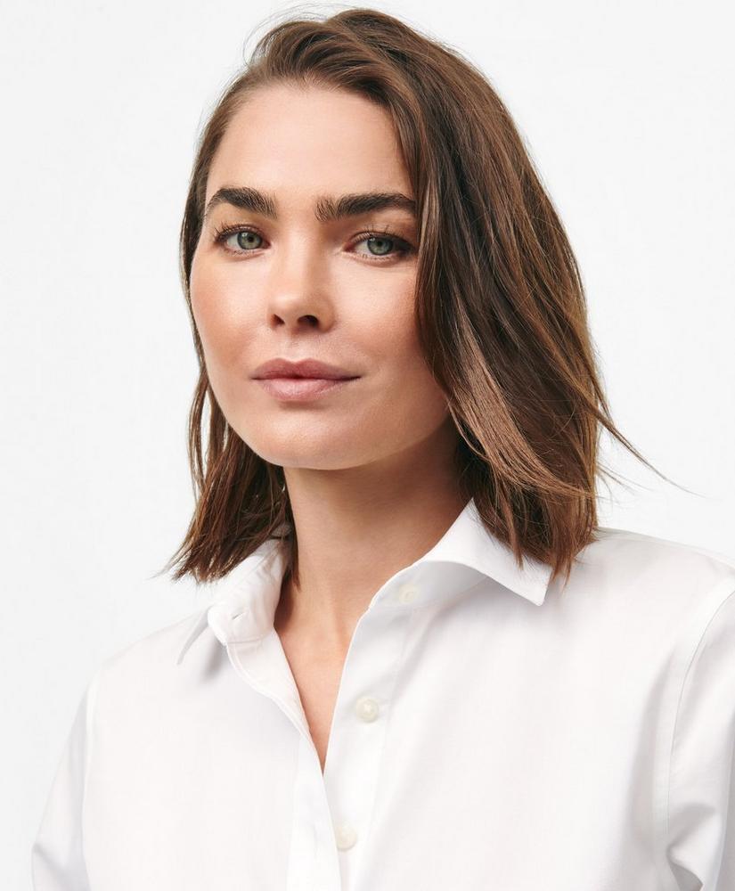 Cropped Shirt in Stretch Supima® Cotton Product Image