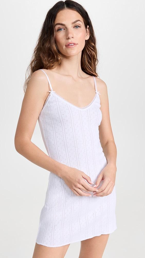 COUCOU The Cami Slip Dress: Pointelle | Shopbop Product Image