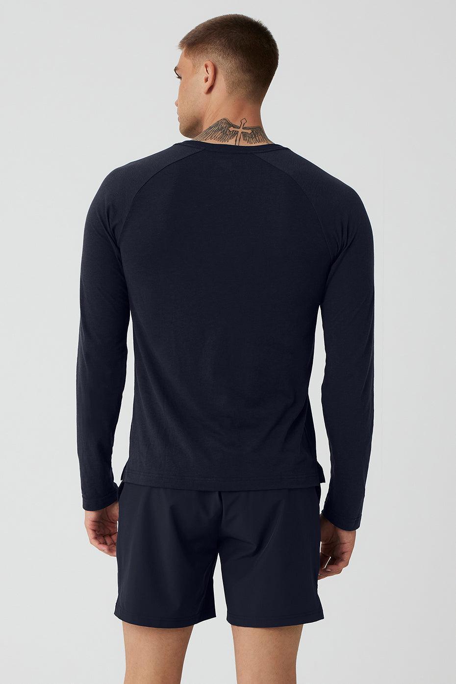 Alo Yoga | Triumph Long Sleeve T-Shirt Blue Product Image